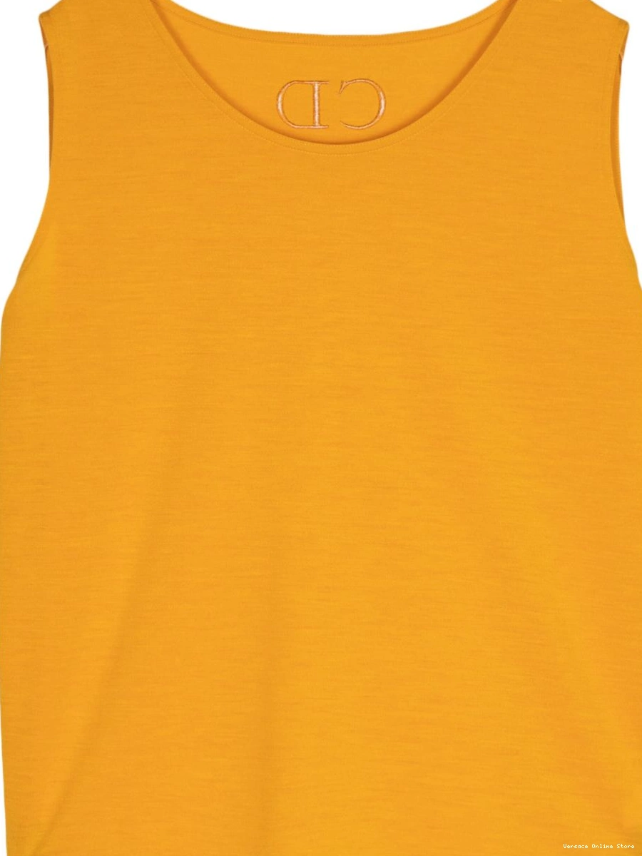 Affordable Women Versace top logo-embroidered tank 0718